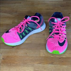 black and lime green sneakers